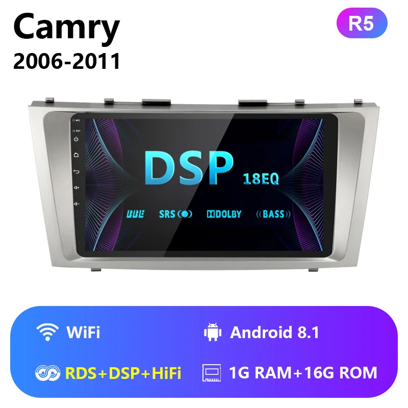 Wifi with RDS DSP Jansite R9 " RDS Автомагнитола для Toyota Camry 2006-2011 Wifi Android 8,1 плеер сенсорный экран мультимедийные видеоплееры с рамкой - Цвет: Wifi with RDS DSP