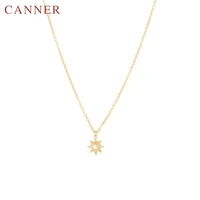 925 sterling silver chain necklace for women minimalist anise star gold silver color zircon pendant necklace fashion jewelry