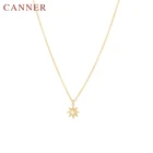 Женская цепочка из стерлингового серебра 925 пробы, ожерелье с подвеской в виде звезды аниса, золотистого серебристый циркониевый, модные ювелирные украшения