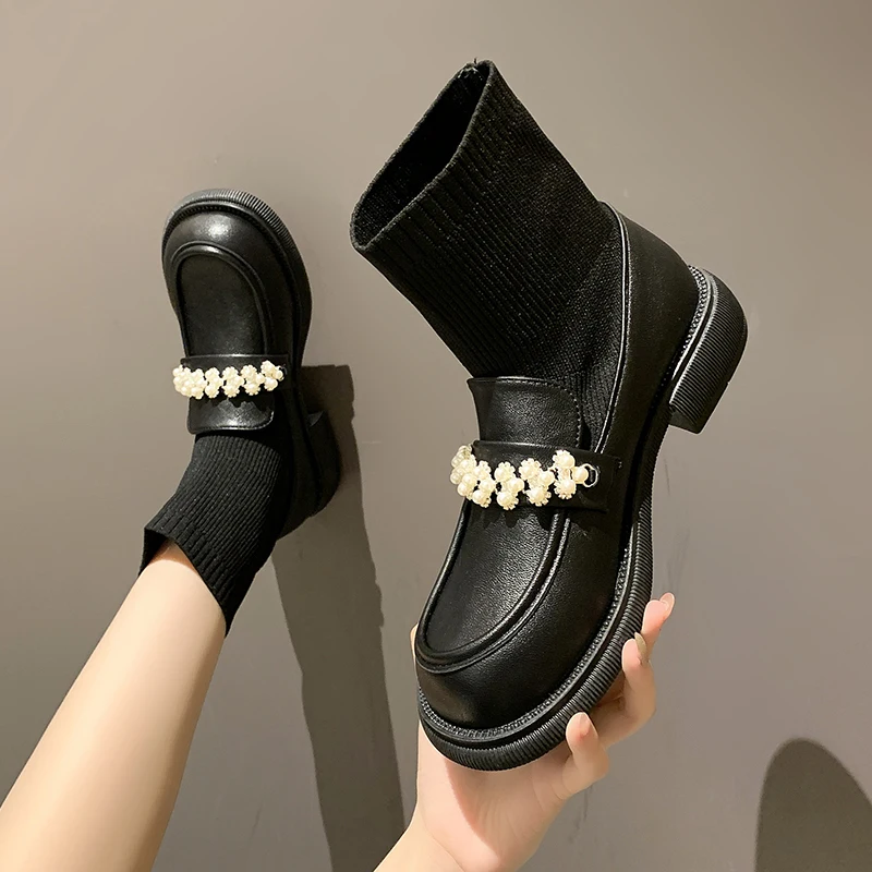 

Женские ботинки в стиле «Лолита», с круглым носком