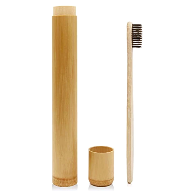 Random Toothbrush Чехол для зубных щеток из органического бамбука, трубка из натурального бамбука, портативная банка для зубных щеток, Бамбуковая крышка, набор палочки с ладаном, коробка для горелки - Цвет: Random Toothbrush
