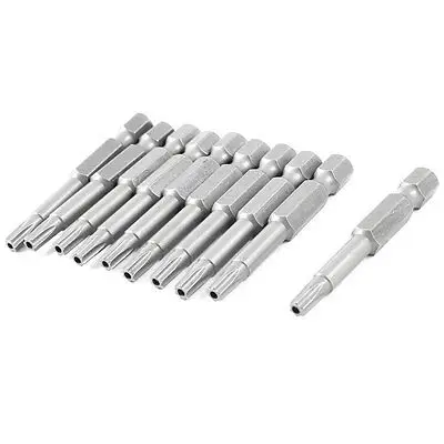 

10 x Magnetic Metal 50mm Long T20 3.8mm Point Torx Screwdriver Bits