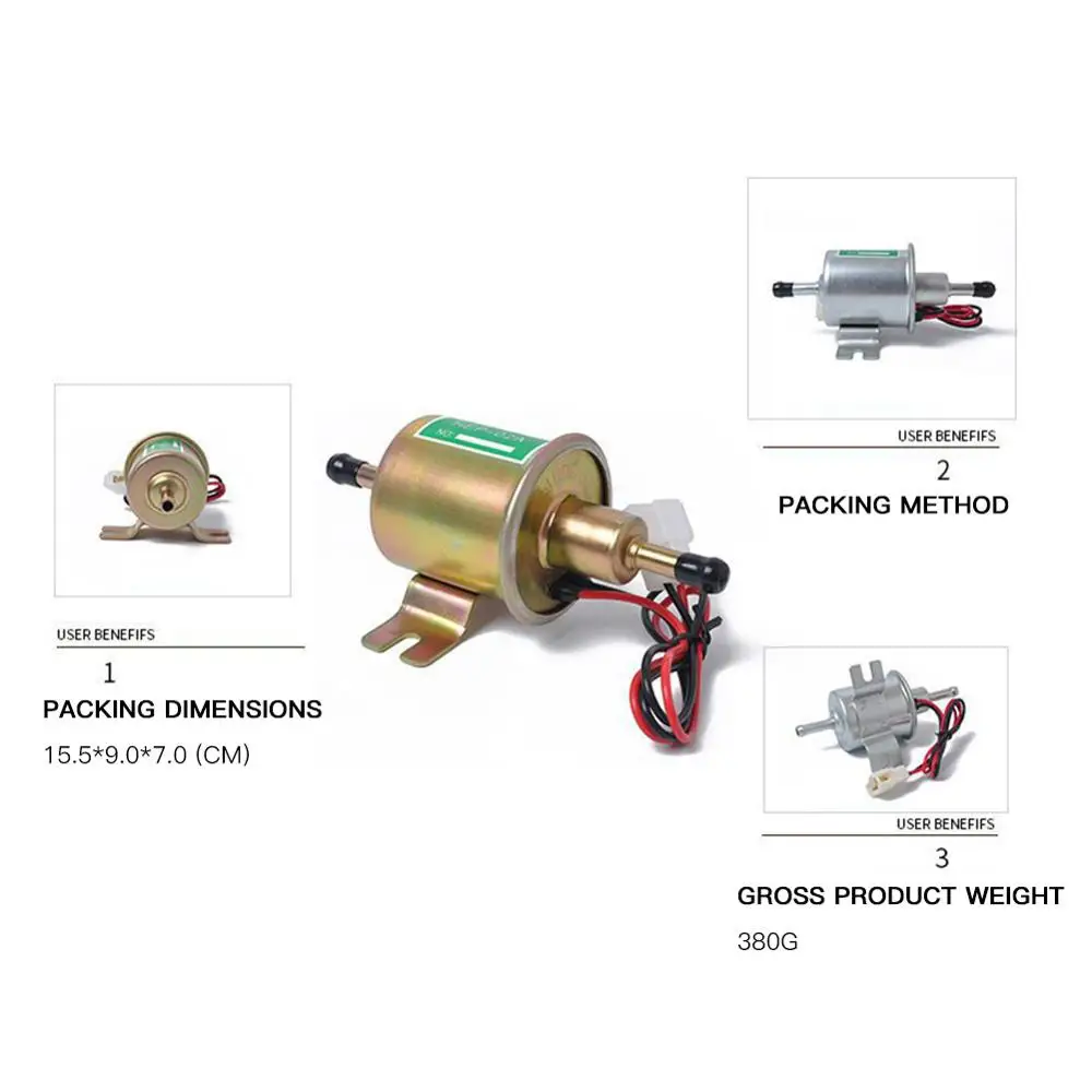 

24V Electronic Fuel Pump HEP-02A New Gas Diesel Fuel Pump Inline Low Pressure Electric Fuel Pump 24V m14 Hot Selling