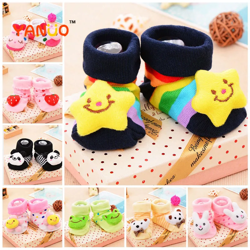 

Baby Socks Floor Non-slip Cotton Cartoon Doll socks with bells Baby Girls Boys Soft Cute Boots
