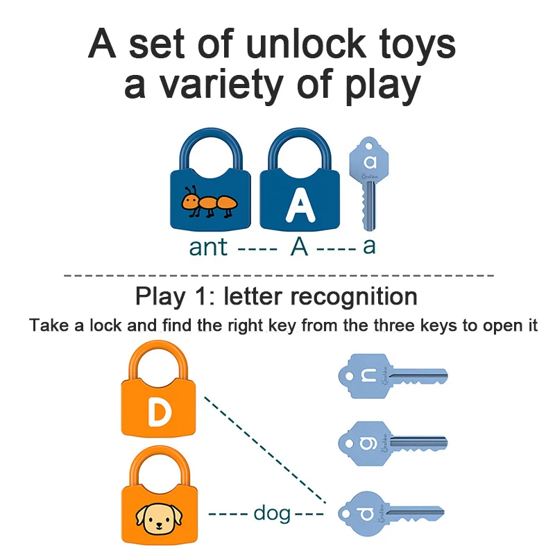 

Montessori Baby Toys Math Match Unlock Game Color Early Learning Educational Toys For Children Learn to Unlock Montessori Games