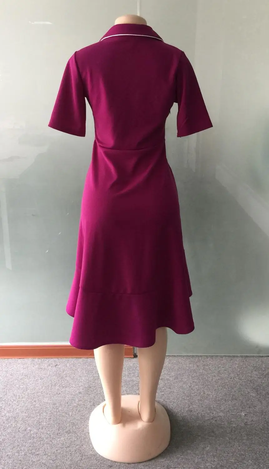 

Women's Vintage Notched Neck Slim Irregular Dress Ladies Retro Elegant Dresses