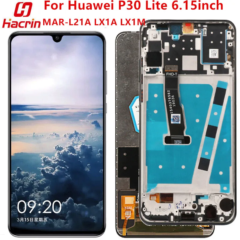 ЖК дисплей и тачскрин без битых пикселей с рамкой для Huawei P30 Lite 6 15 дюйма L01A|Экраны