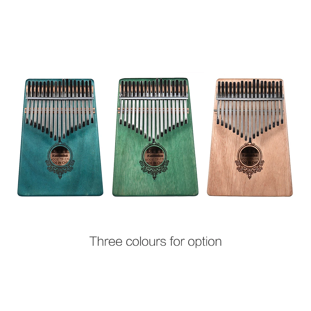 

17-key Kalimba Portable Thumb Piano Mbira Mahogany Wood with Carry Bag Stickers Tuning Hammer Cleaning Cloth for Beginners