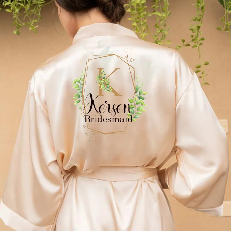 

Hen Weekend Nightgown Bathrobe Nightwear Marriage Gift Custom Name Bride Robe Satin Bridesmaid Kimono Robes