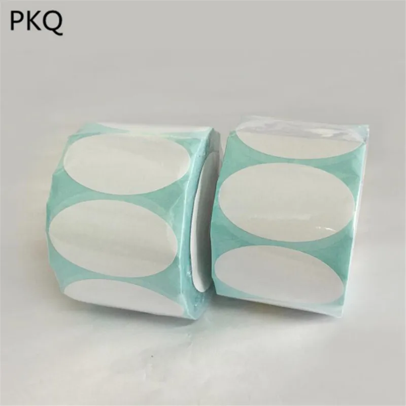 white Oval Thermal Label Sticker whiteoll Adhesive Thermal Sticker Paper Supermarket Price Blank Label