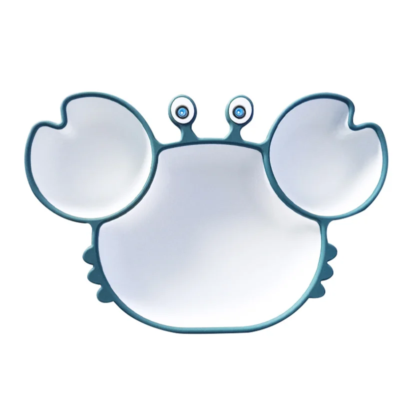 

Baby Silicone Suction Cup Bowl Cartoon Cute Crab-Shaped All-In-One Dinner Plate Cartoon Crab Anti-Wrestling Suction Cup Bowl