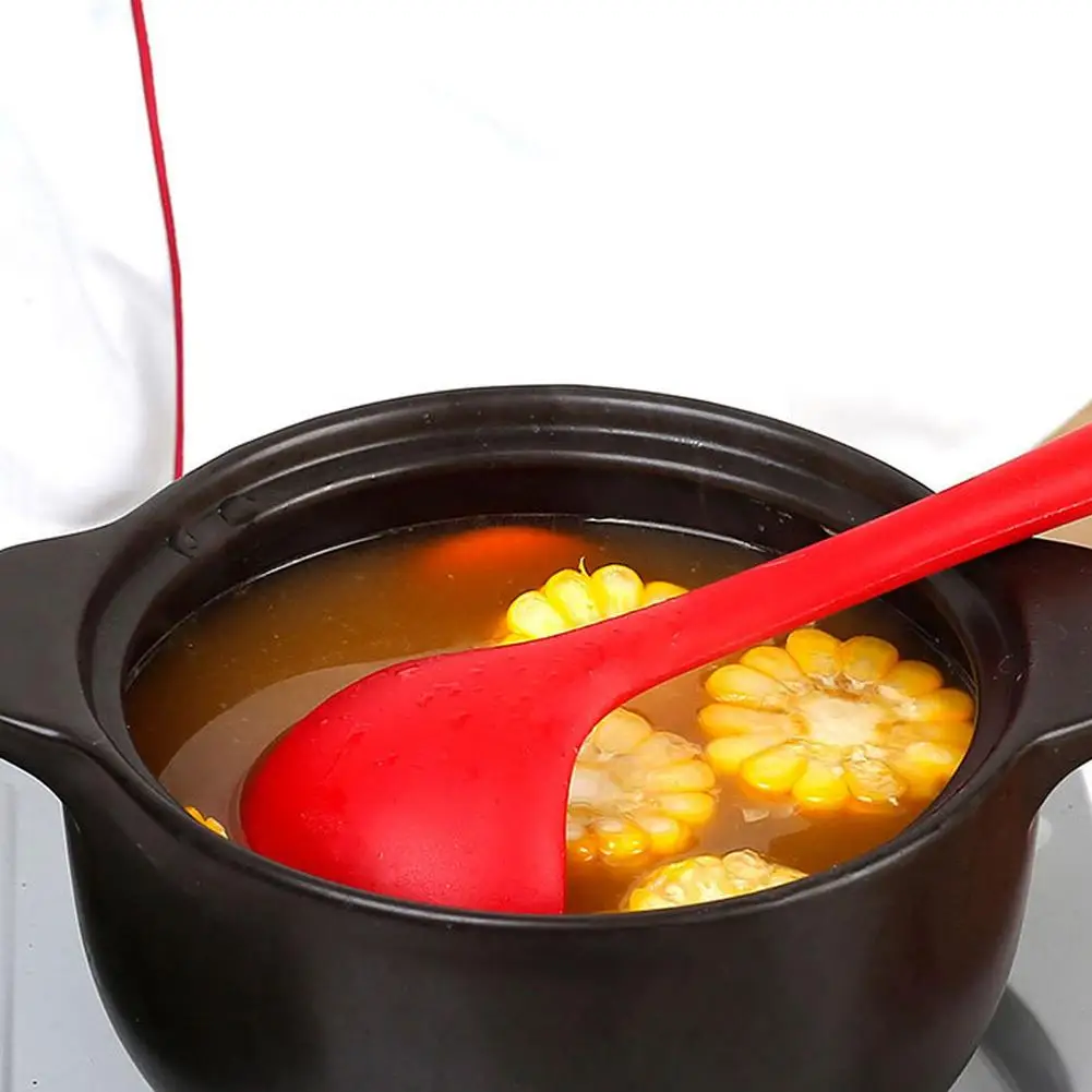 1 шт. силиконовая ложка для супа с длинной ручкой | Дом и сад