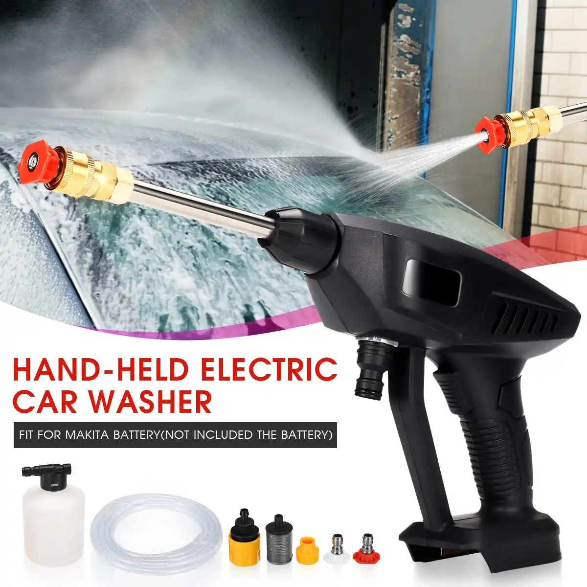 

120W Wireless High Pressure Car Wash Water Gun Portable High Pressure Washer Foam Generator For 18V Makita Battery