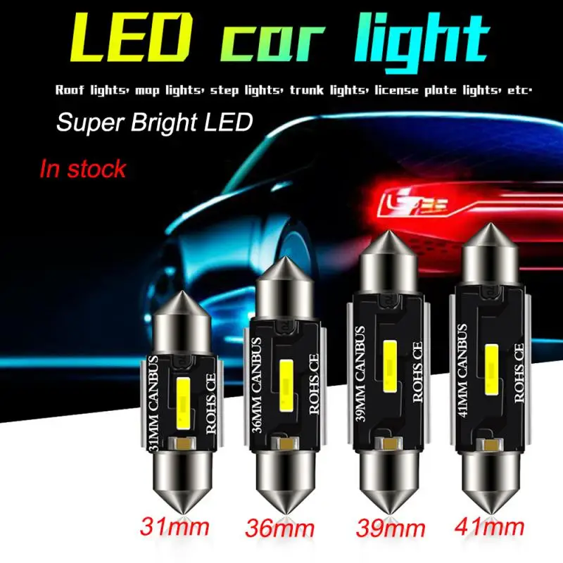 

1pcs Festoon 31mm 36mm 39mm 41mm Car Dome Light C5W C10W 12V Interior LED Bulbs Interior Reading Lamp Auto License Plate Light