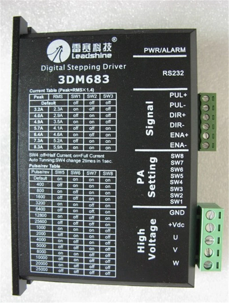 

Leadshine Stepper Motor Drive 3ph 5.2A 1.5NM NEMA23 57mm 24~60VDC For CNC Engraving Machine 573S15+3DM683