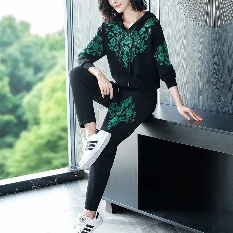 Трикотажные полосатые классические костюмы толстовка с длинным рукавом свитер