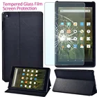 Планшетный чехол для Kindle FireKindle Fire HD 8 (6th 7th 8th Gen) Kindle FireKindle Fire HD 8 2020HD 8 плюс 2020 PU кожаный чехол + Защитная пленка из закаленного стекла