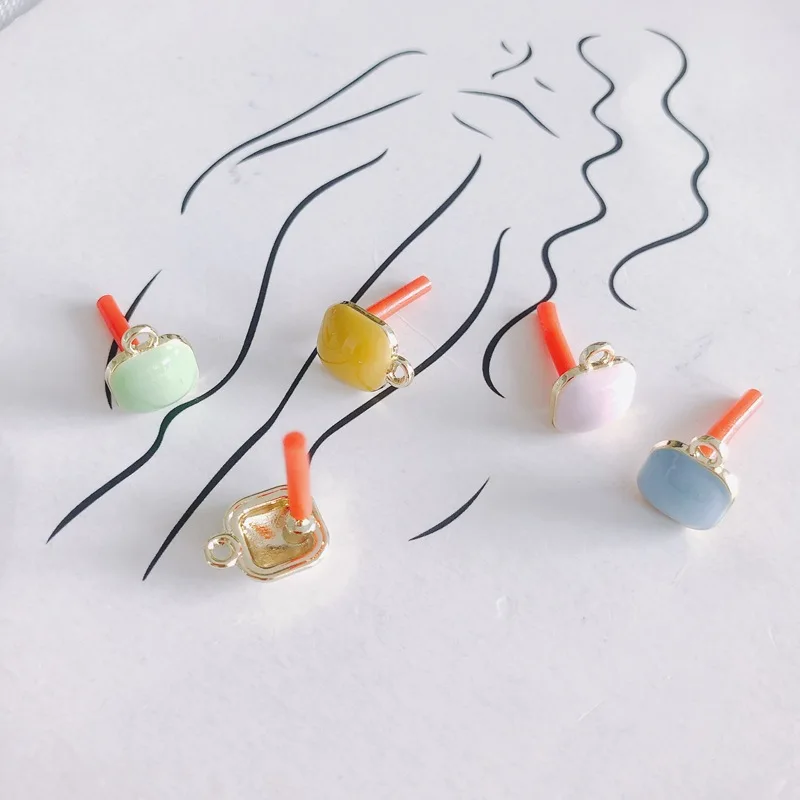 

10pcs DIY Candy Color Earring Settings Square Earrings Connector Earrings Base Hook for DIY Jewelry Making Findings Accessories