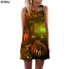 Женское платье на Хэллоуин KYKU, повседневное готическое платье с тыквой, вечернее и пляжное платье для косплея