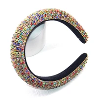 wholesale luxury rhinestones hair band accessories headbands for women full crystal padded hairbands fashion baroque headdress