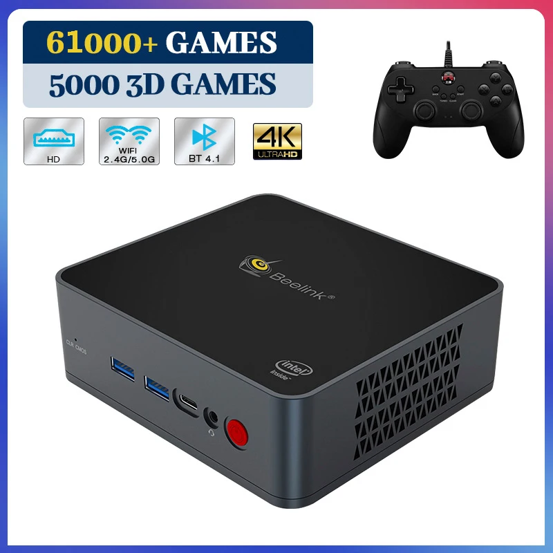 

Retro Video Game Console Beelink Super Console X PC Lite For PS2/WII/PS1/SS/N64/GAMECUBE WIN10 Pro With 61000+ Games Mini PC Box