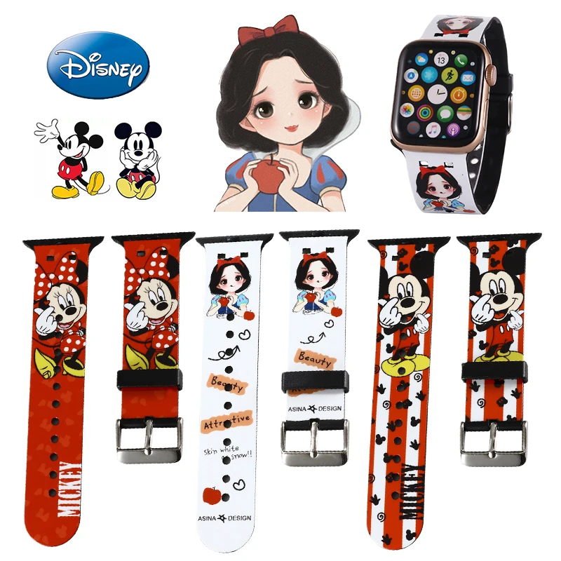 Ремешок белоснежный для Apple Watch Band 44/40 42/38 мм браслет Iwatch Series 6 Se 5 4 3 2 1 от Disney