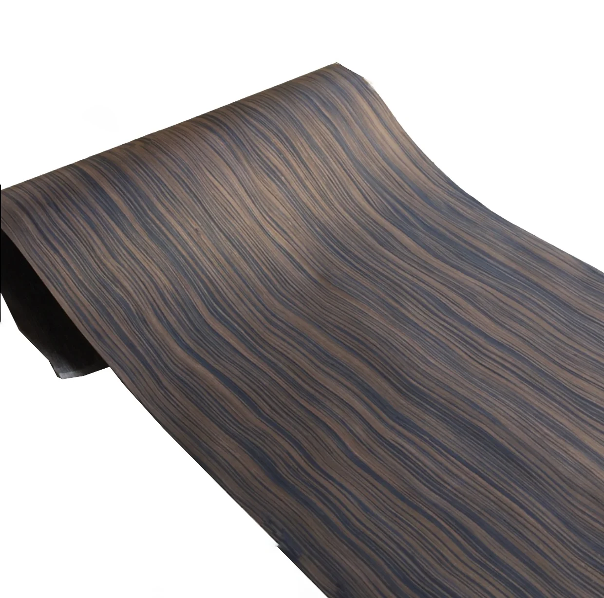 L:2.5Meters Width:55cm   Thickness:0.25mm  Technology Wave Pattern Macassar Ebony Wood Veneer(back Nonwoven fabric) (art.: 7a7ce8611) - 7a7ce8611