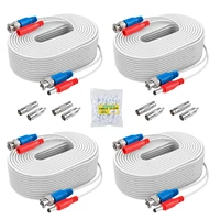 annke 4pcs a lot 30m 100 feet bnc video power cable for cctv ahd camera dvr security system white surveillance accessories