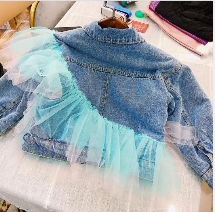 2019 г. зимнее милое флисовое джинсовое пальто из сетчатой ткани с героями