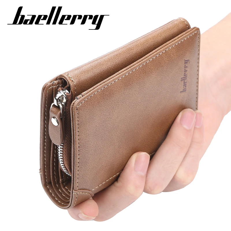 Мужские кошельки baellerry короткий кошелек из искусственной кожи с карманом для