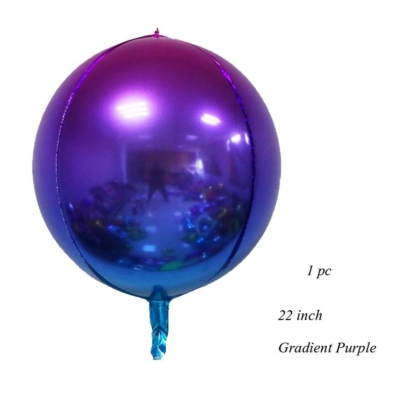 1PC Gradient Purple 1 шт. 18/22 дюйма металлические звезды и сердце 4D диско градиент цвета шары для свадьбы и дня рождения вечерние детские Душ Декор реквизит для фотосессии принадлежности - Цвет: 1PC Gradient Purple