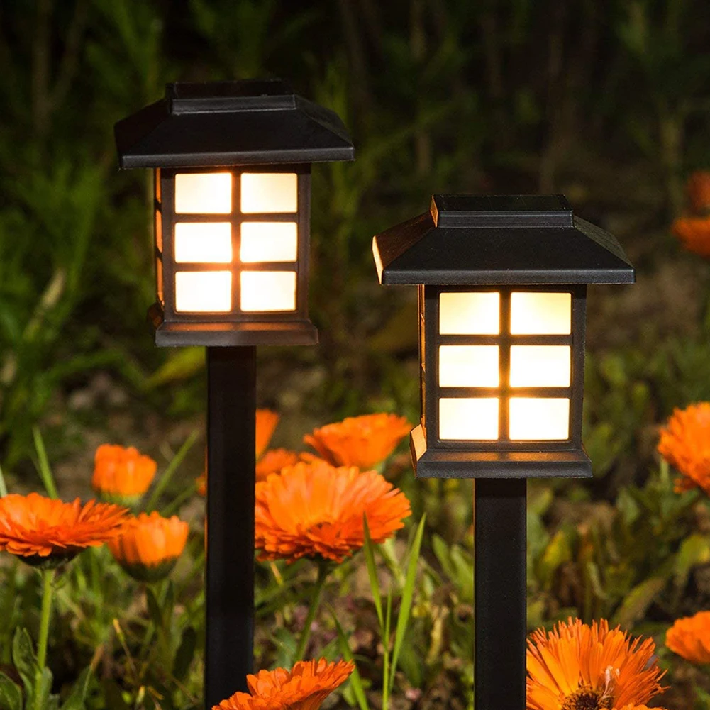 

2pcs LED Garden Lights Outdoor Landscape Lights Solar Bollard Light Led Solar Stick Lights LED Solar Small Palace Lawn Lamp