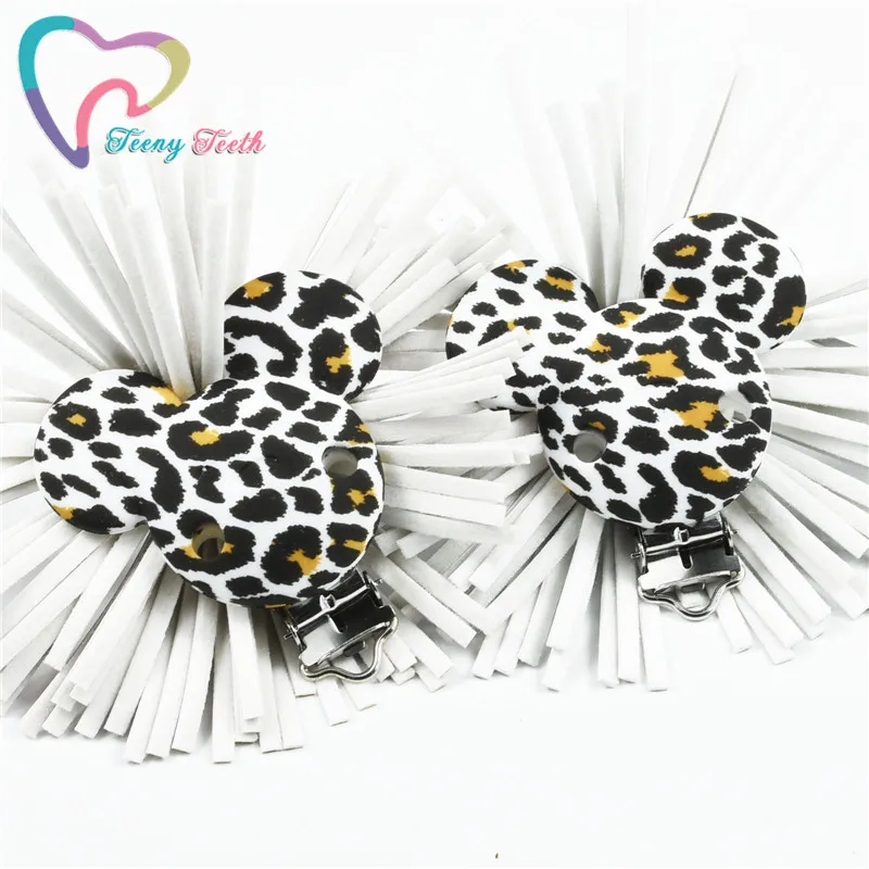 Teeny Teeth 10 PCS Leopard Mouse Shape Silicone Baby Teething Pacifier Clip Dummy Clips Infant Holder Nursing Pendant | Украшения и