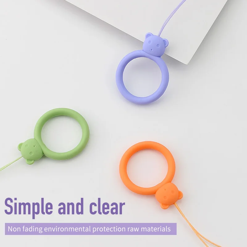 

Universal Silicone Lanyard For Keys Phones Strap Keycord Lanyards Finger Rings Mobile Phone Accessories DIY Hang Rope Key Ring