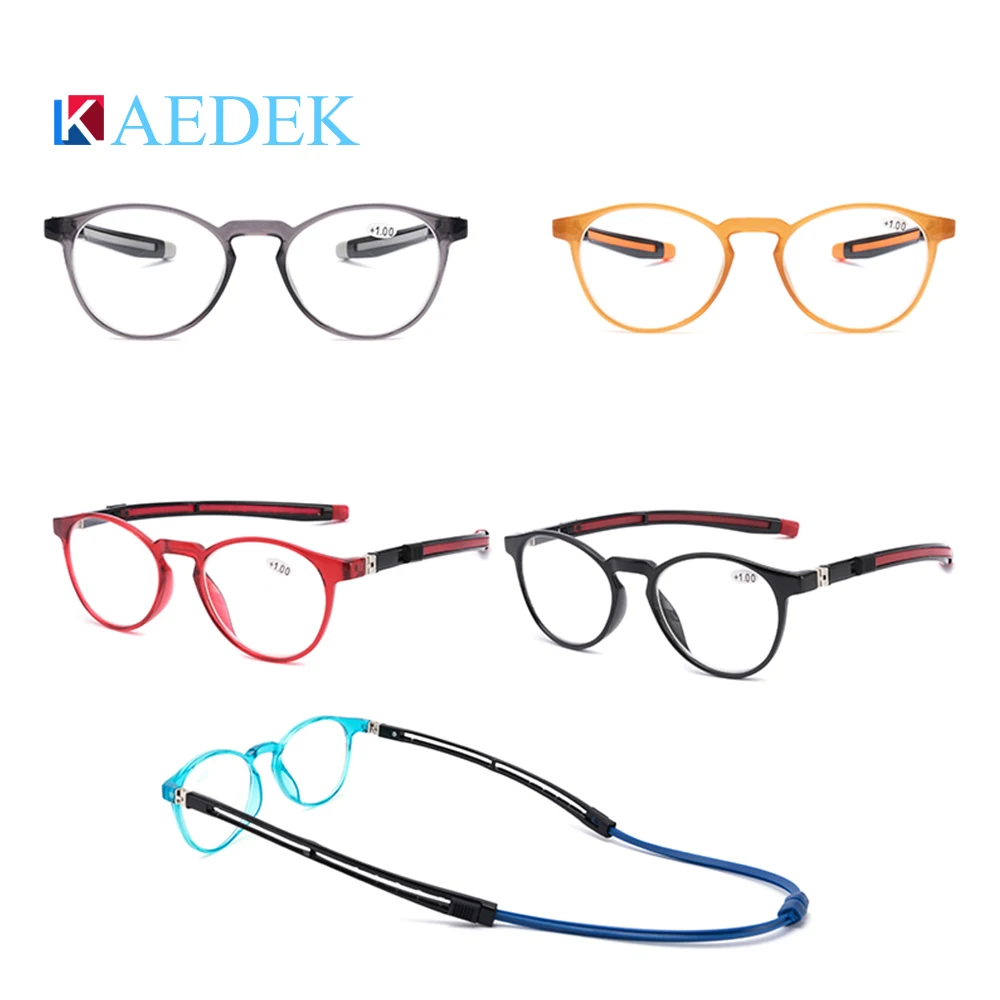 KAEDEK Photochromic +Progressive Unisex Adjustable Hanging Neck Eyewear Reading Glasses Transition Sunglasses | Аксессуары для