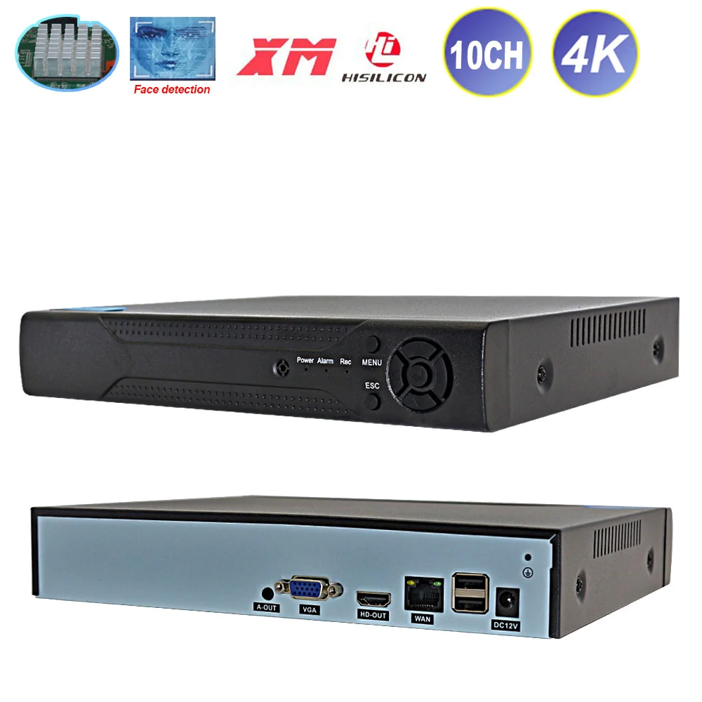 Видеорегистратор CCTV 10 каналов * 4K ONVIF NVR H.265 поддержка 1 SATA сетевой цифровой