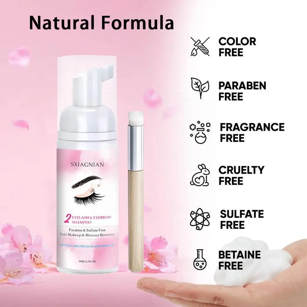 

Набор шампуня для ресниц, пенопластовый набор для шампуня, клей-насос для ресниц, макияжа, стимуляция глаз, Очиститель без очистки U7F8