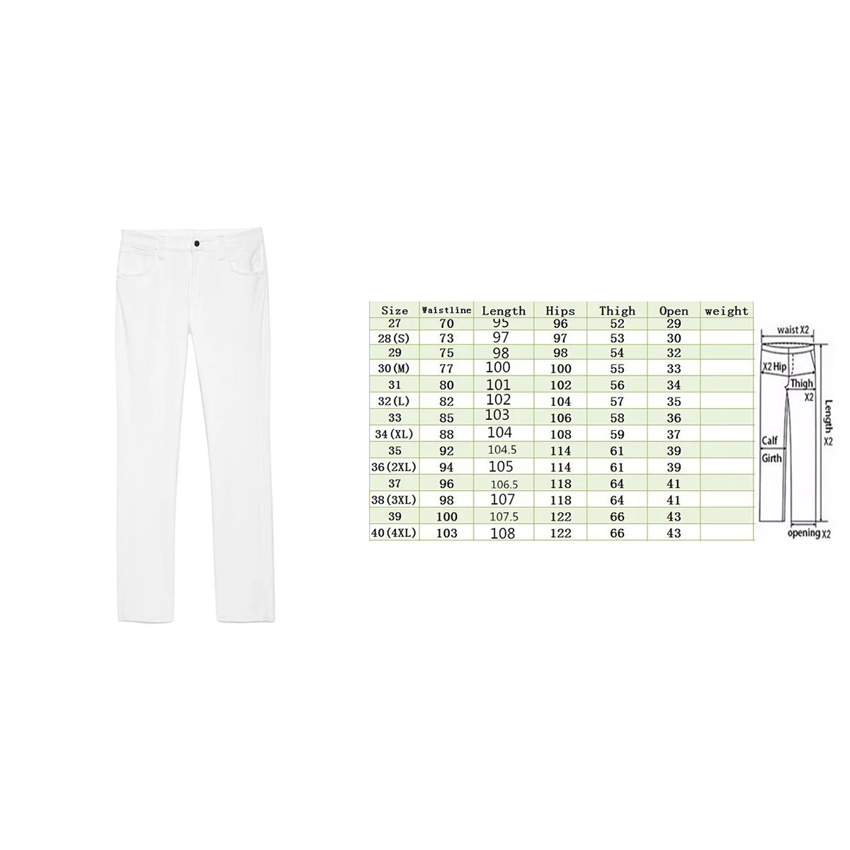 

Fashion Cotton Pants Men Casual Work Solid White Elastic Waist Streetwear Long Pants Trousers