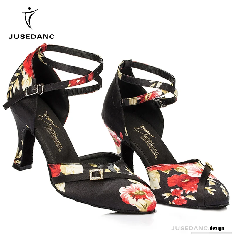 Latin Dance Shoes Salas Women Jazz Shoes Woman Dance Shoes Ballroom Tango Satin Female Shoes Party Dance Shoes JuseDanc