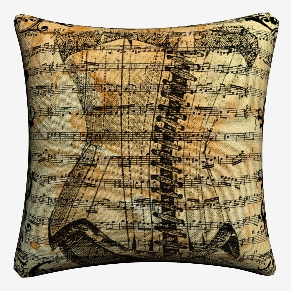 Винтаж Дом Жизнь Музыка Животных Декоративное хлопковое белье Наволочка на