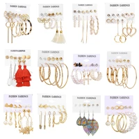 lady earrings heart star chain earrings set alloy lady earrings earrings pendant jewelry light gift for a friend