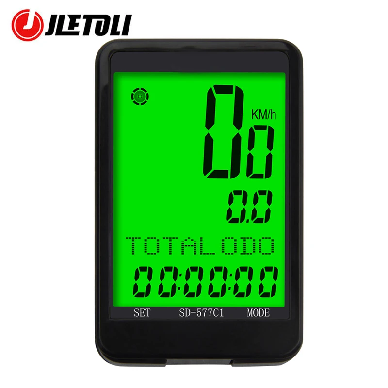 

JLETOLI Wireless Cycling Computer Bike Speedometer LCD Display Auto Wake Stopwatch Odometer Bicycle Accessories 9 Languages
