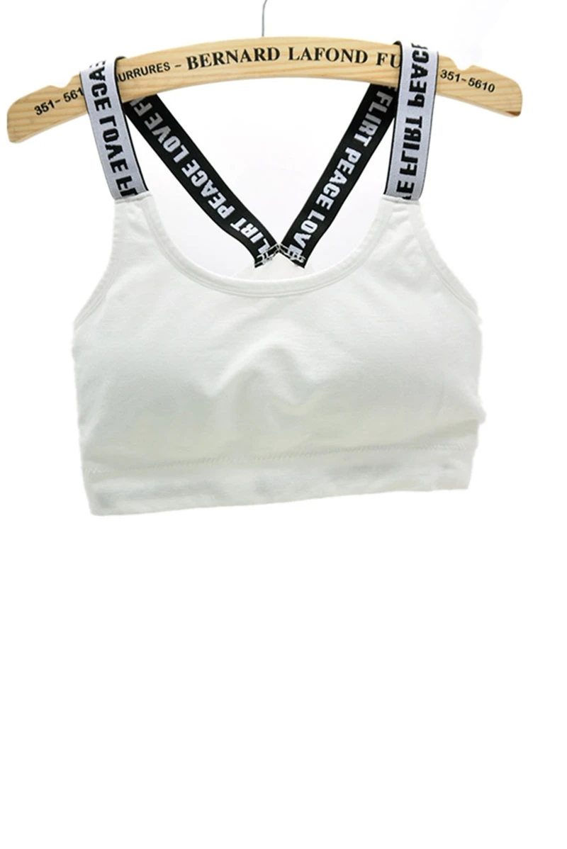

Summer letter bra women's shockproof running without steel ring