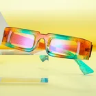 Очки солнцезащитные женские квадратные, роскошные брендовые дизайнерские винтажные маленькие прямоугольные цветные солнечные очки в стиле ретро для путешествий