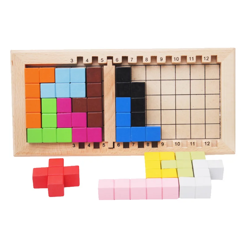 

Children's Color Wooden Tangram Block Jigsaw Puzzle Brain Teaser Educational Toys Iination Kids Gifts