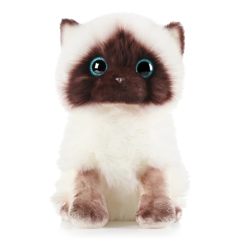 

Имитация сиамского кота плюшевая игрушка синие глаза кошка плюшевая кукла