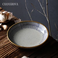 chanshova chinese round hand painted ceramic dinner plate pizza plate steak dish dessert tray porcelain kitchen utensils h219