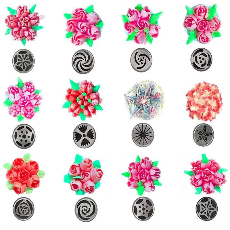 

19 pcs Cake Decorating Set Russian Stainless Steel Nozzle Pastry Skills Spherical Lcing Pipe Fudge Cream Baking Tool For Cakes