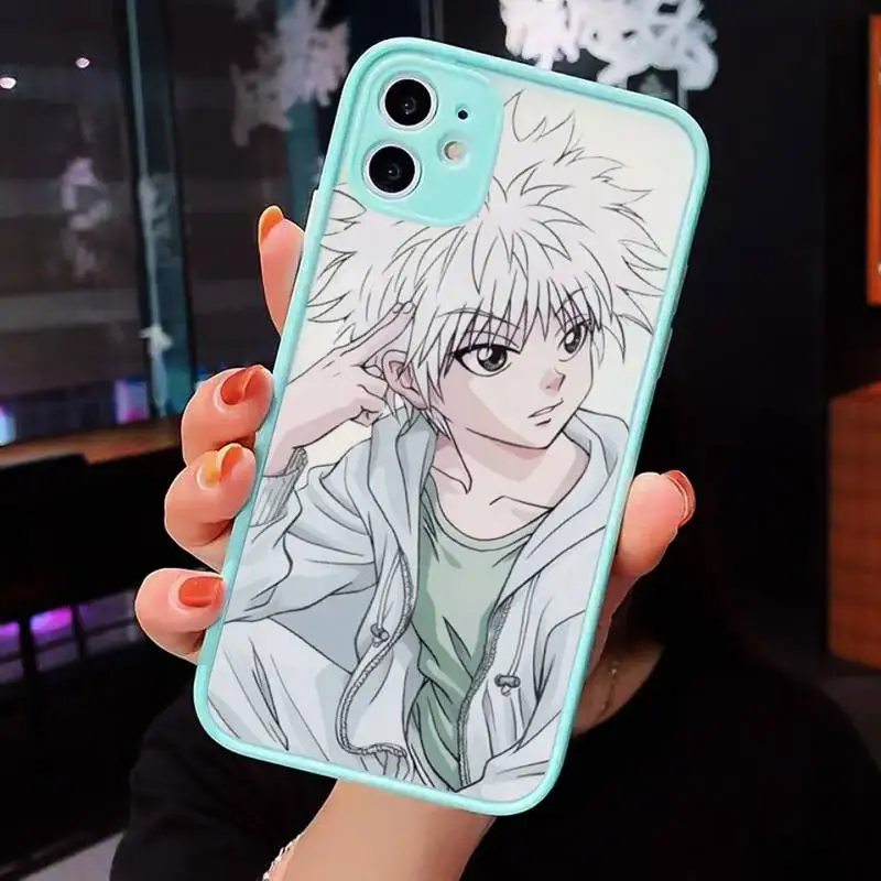 

Hunter X hunter Phone Case For iPhone 12 11 Mini Pro XR XS Max 7 8 Plus X Matte transparent blue Back Cover