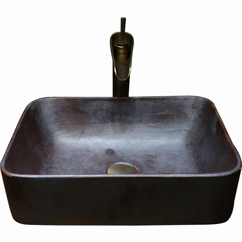 Керамическая раковина для ванной комнаты умывальника с ручной росписью круглая